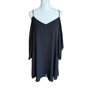 Naked Zebra cold shoulder black dress size large